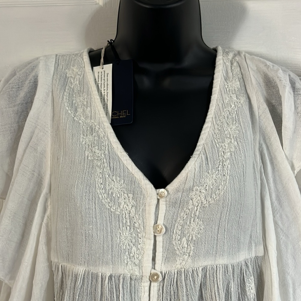 Rachel Roy off white Boho type short top, size Large, NWT. - Picture 4 of 8